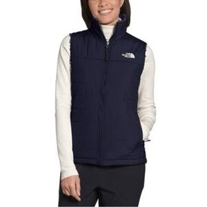The North Face Mossbud Insulated Reversible Fleece Puffer Vest Black Size Small